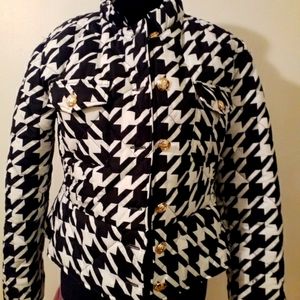 Houndstooth Black and White Print Jacket
